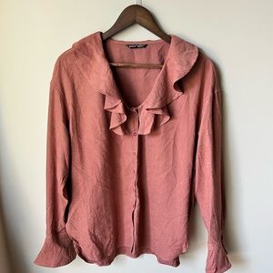 SHEIN dusty pink peter pan collar blouse
